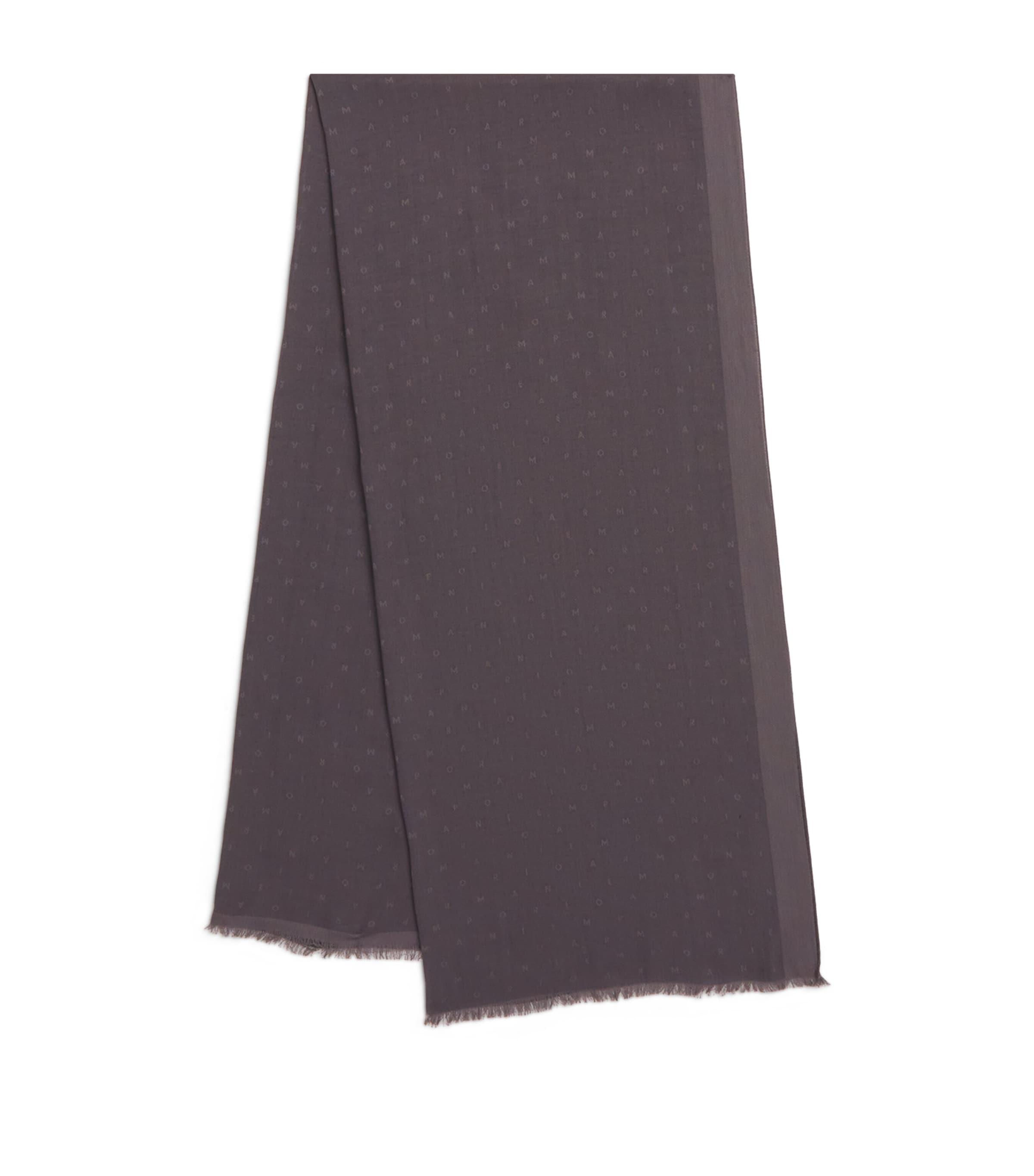 Emporio Armani Logo Jacquard Scarf In Brown