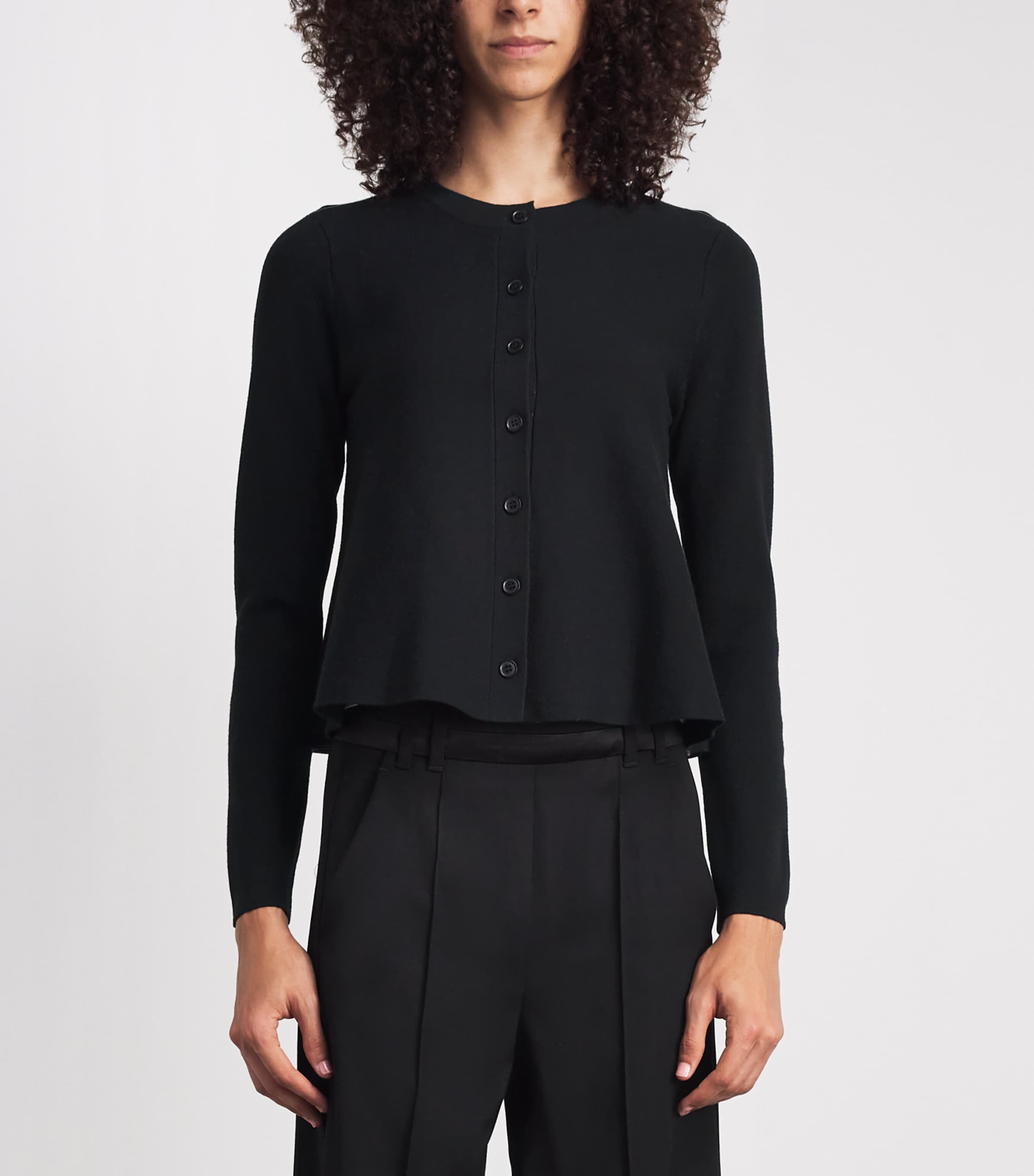 ME+EM Womens Wool-Blend Swing Cardigan Black Image 4