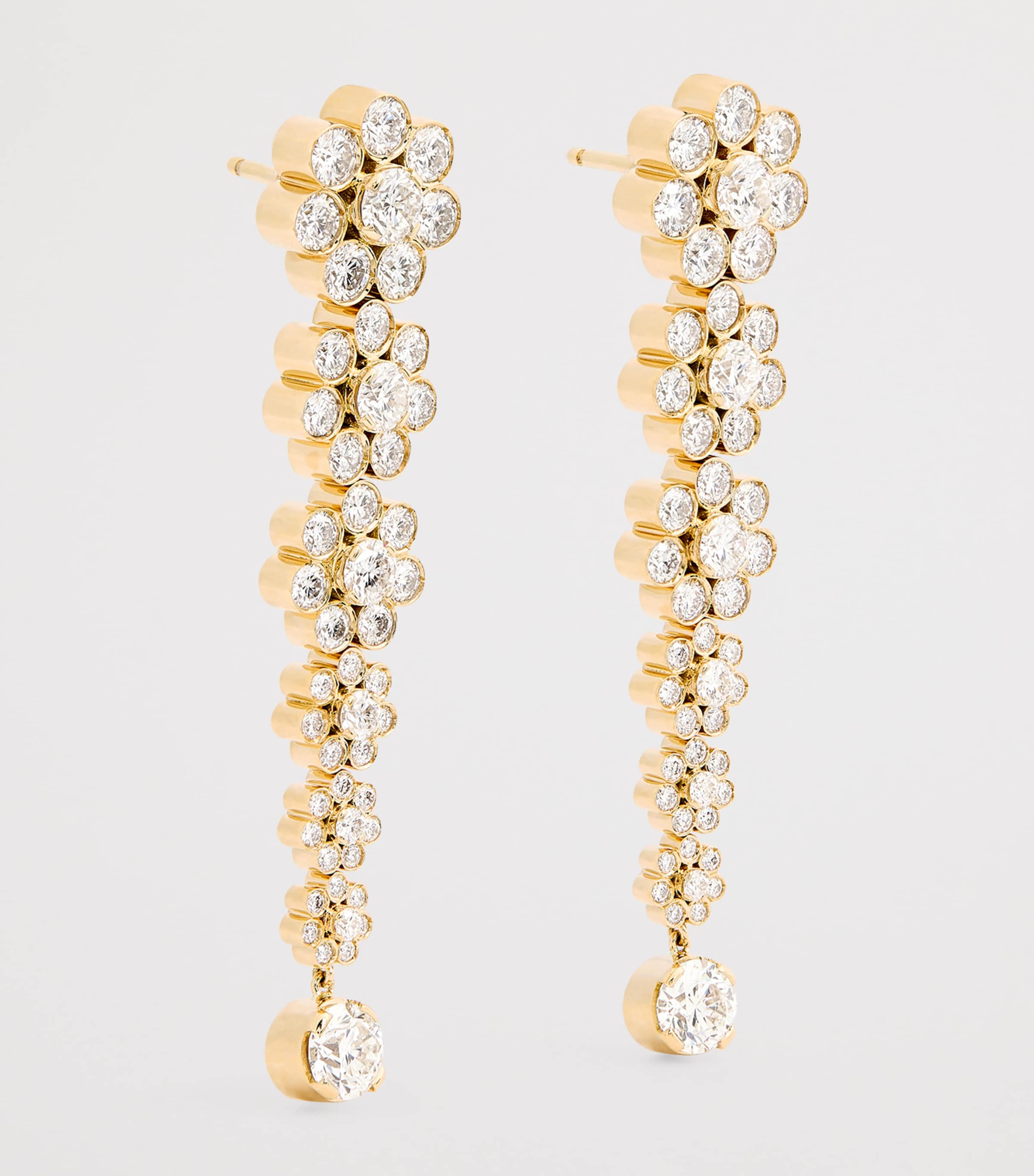 Yellow Gold and Diamond Fontaine de Fleurs Earrings YELLOW GOLD Image 3