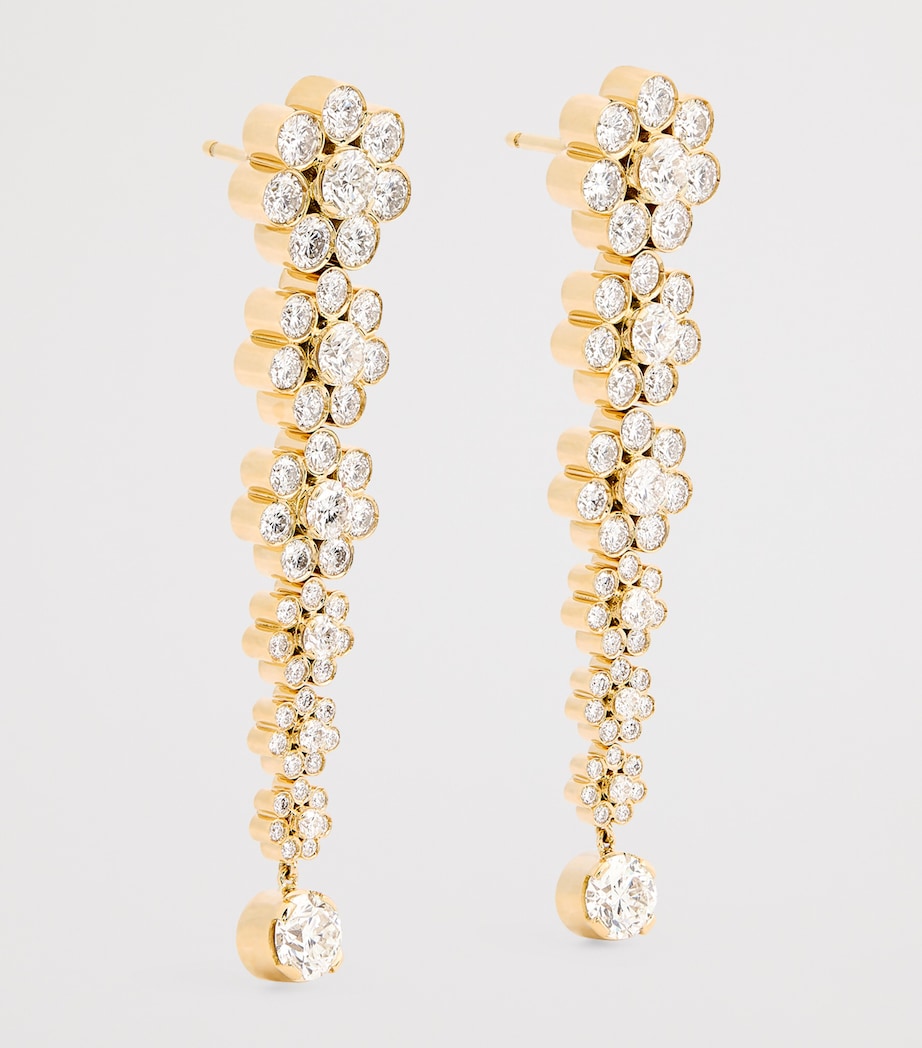 Yellow Gold and Diamond Fontaine de Fleurs Earrings YELLOW GOLD Image 3
