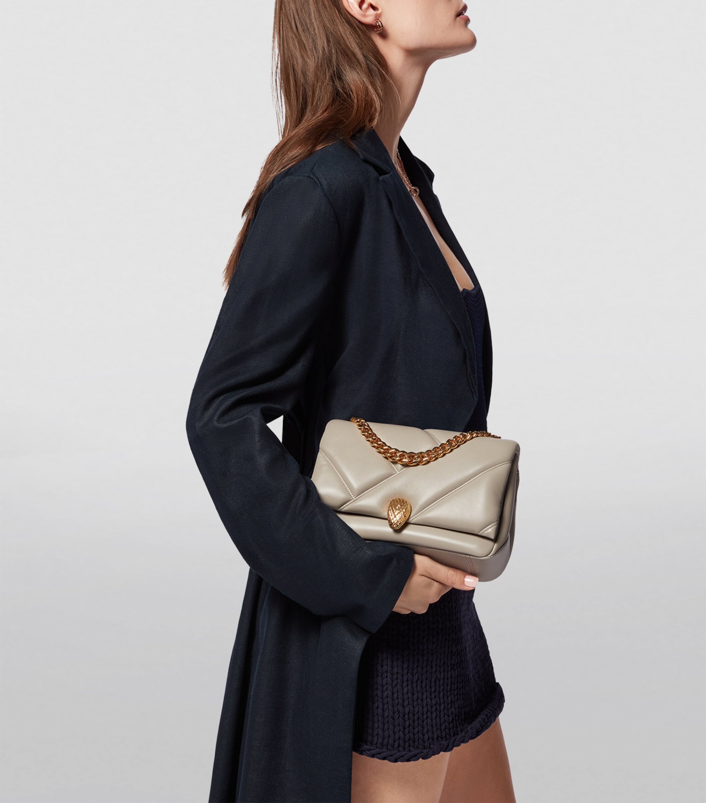 Bvlgari Mini Serpenti Cabochon Cross-Body Bag Grey Dark Image 6