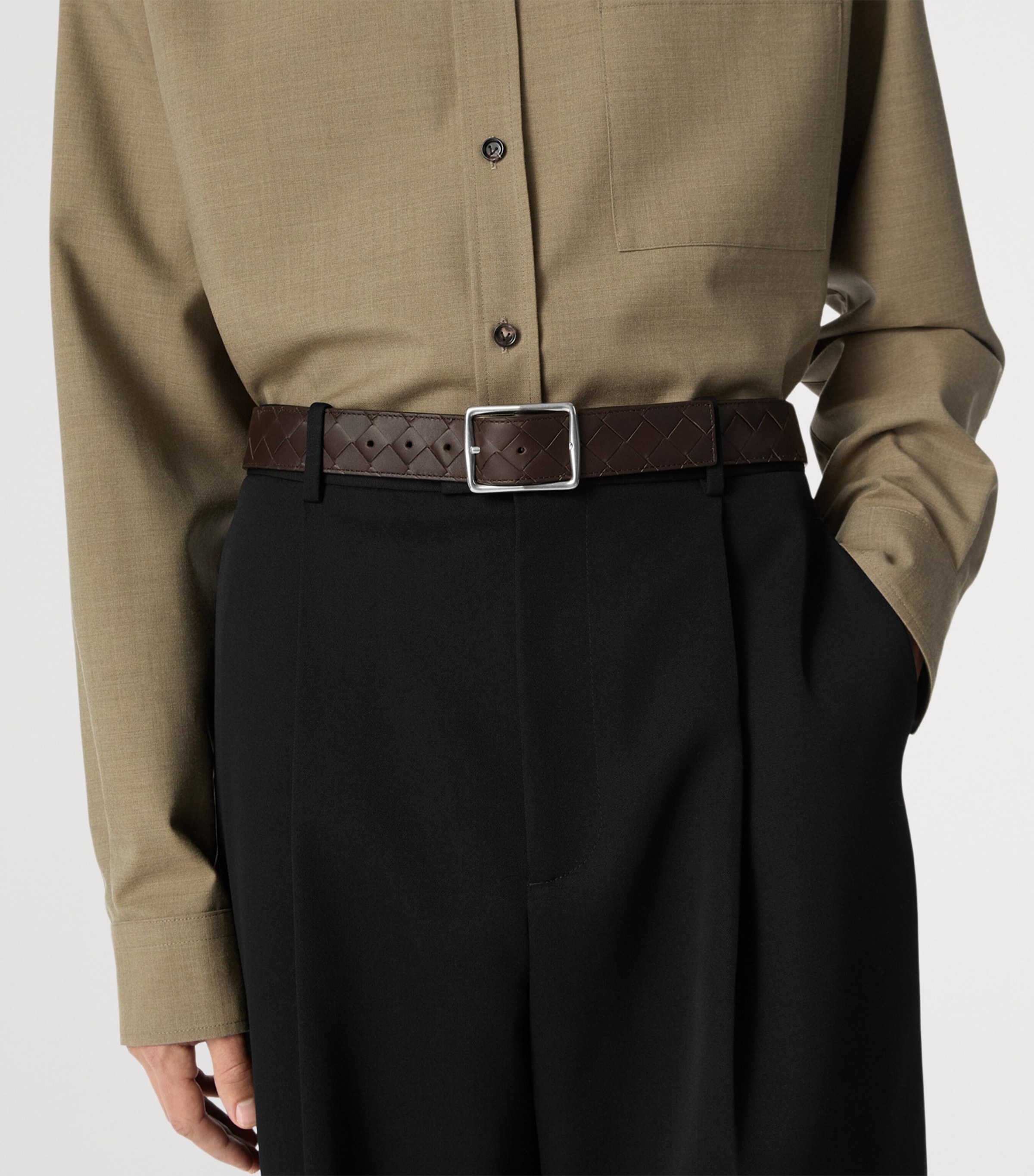 Leather Intrecciato Reversible Belt 2319 Image 2