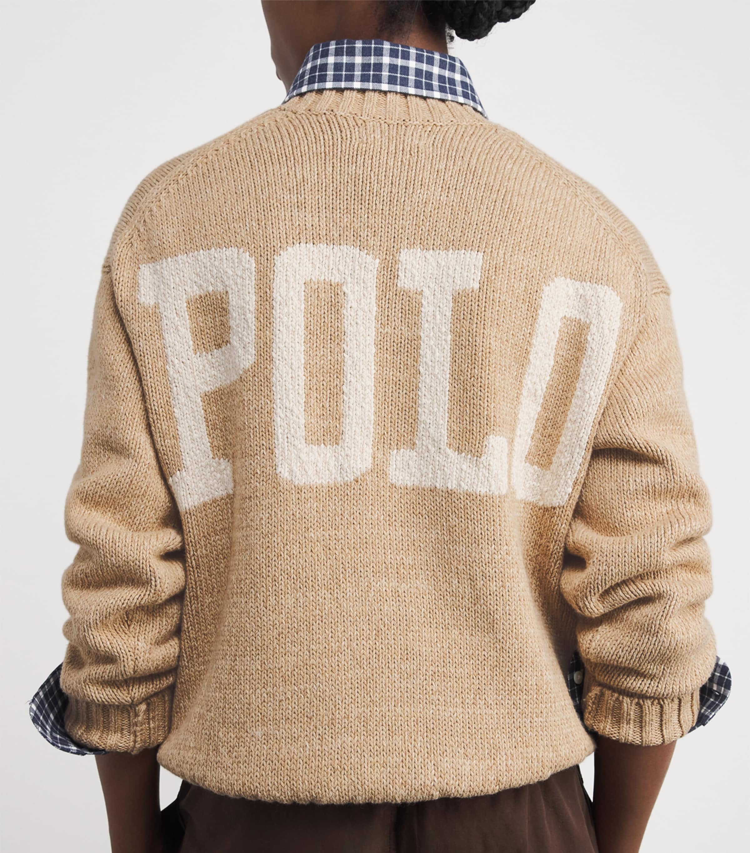 Cotton Logo Sweater TAN HEATHER Image 6