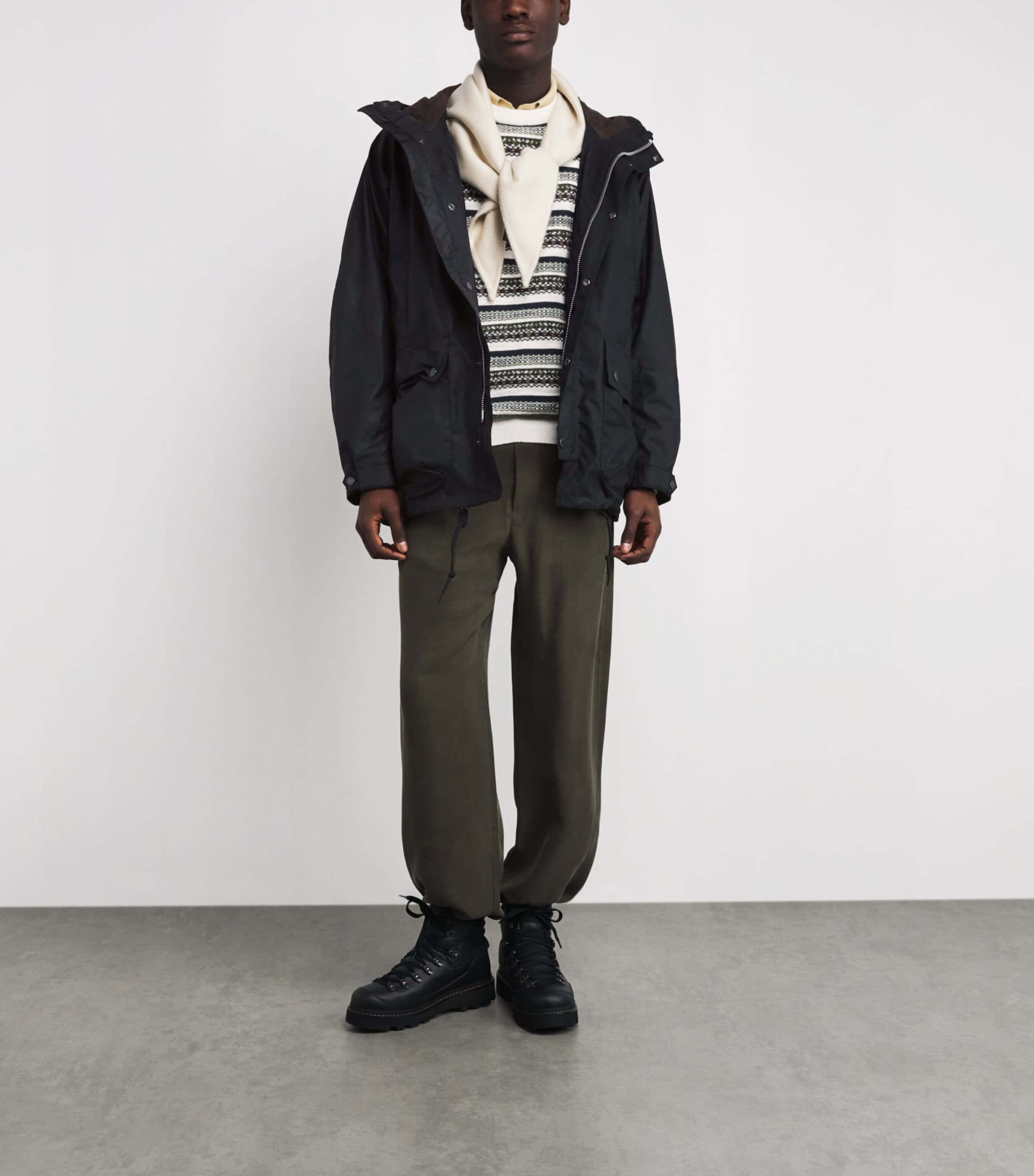 Waxed Cotton Tide Jacket BK71 BLACK Image 2