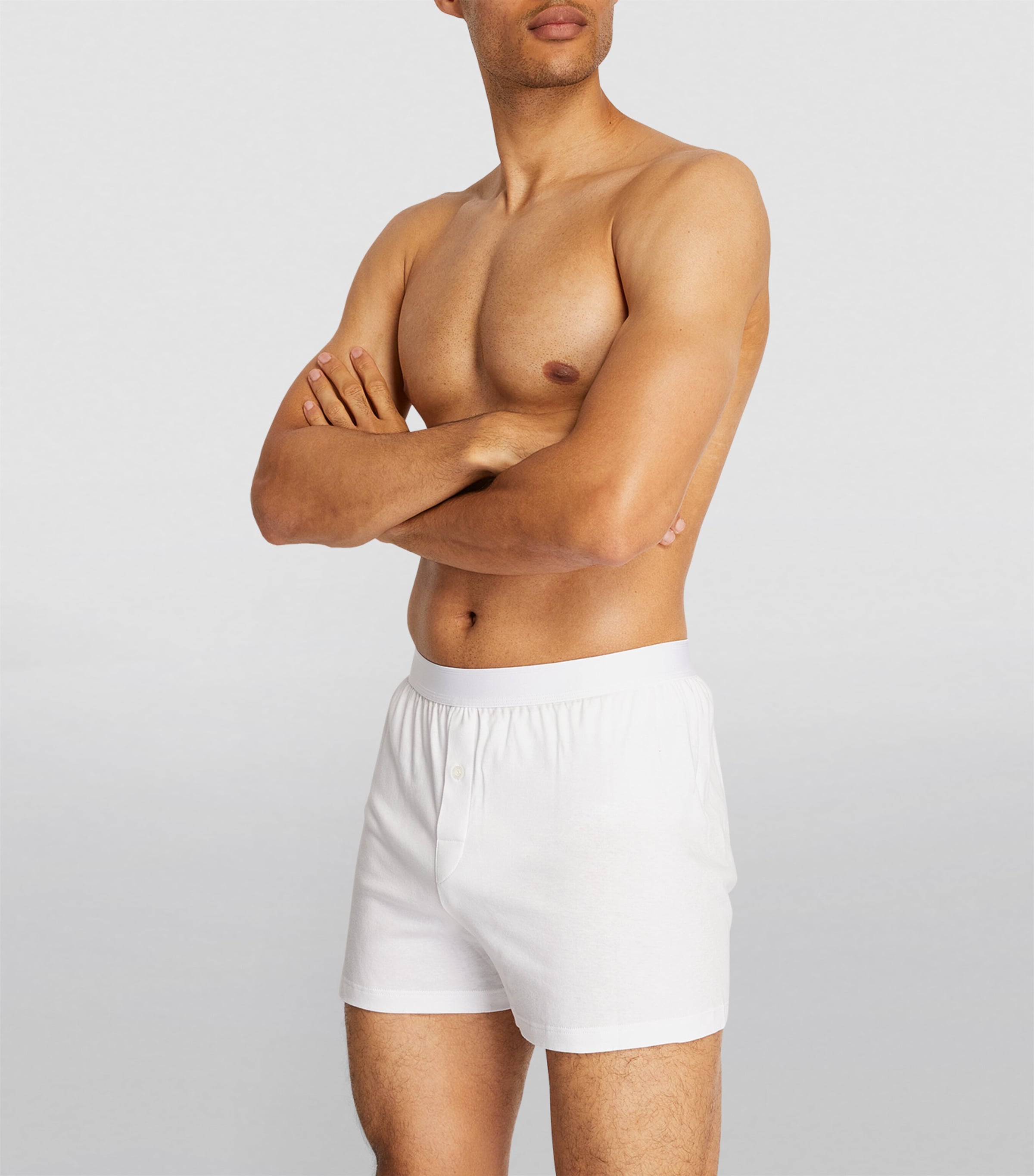 Sea Island Cotton Boxer Shorts WHITE Image 3