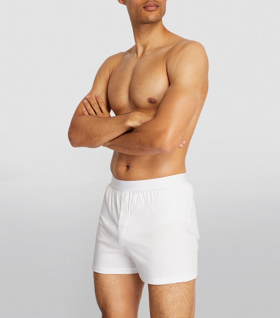 Sea Island Cotton Boxer Shorts WHITE Image 3