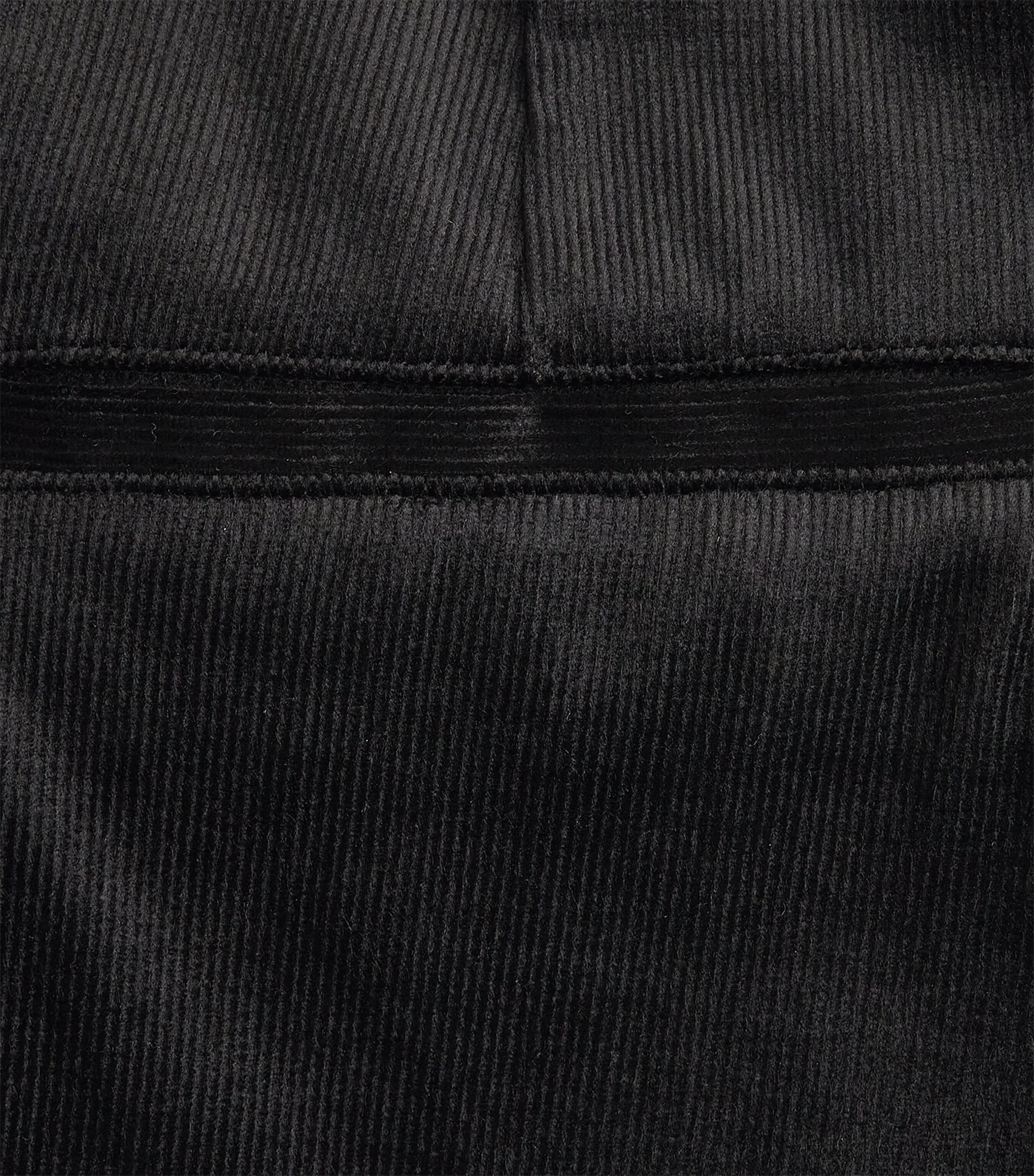 Velvet High-Waist Wide-Leg Trousers 001BLK Image 5