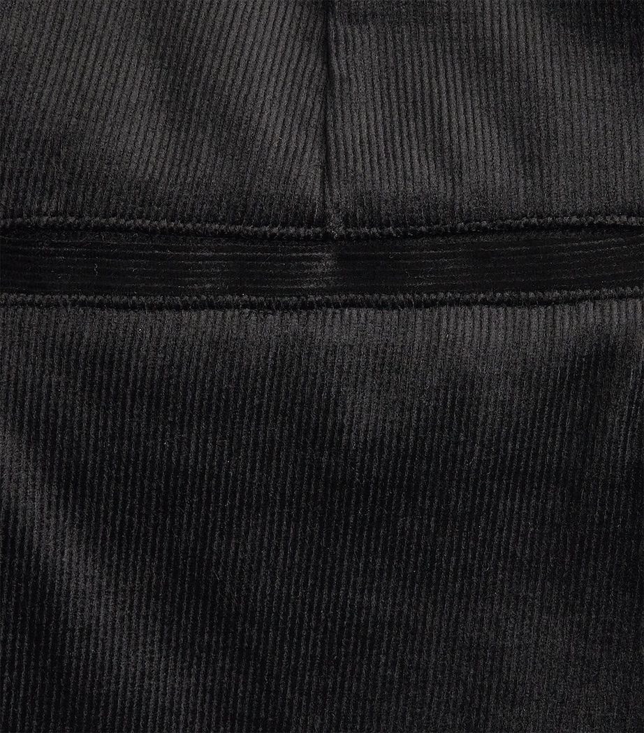 Velvet High-Waist Wide-Leg Trousers 001BLK Image 5