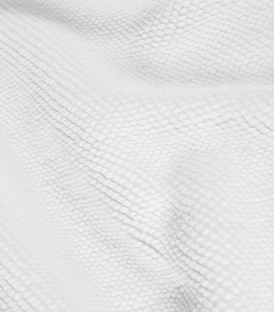 Organic Cotton Pera Woven Bath Mat (100cm x 150cm) WHITE Image 2