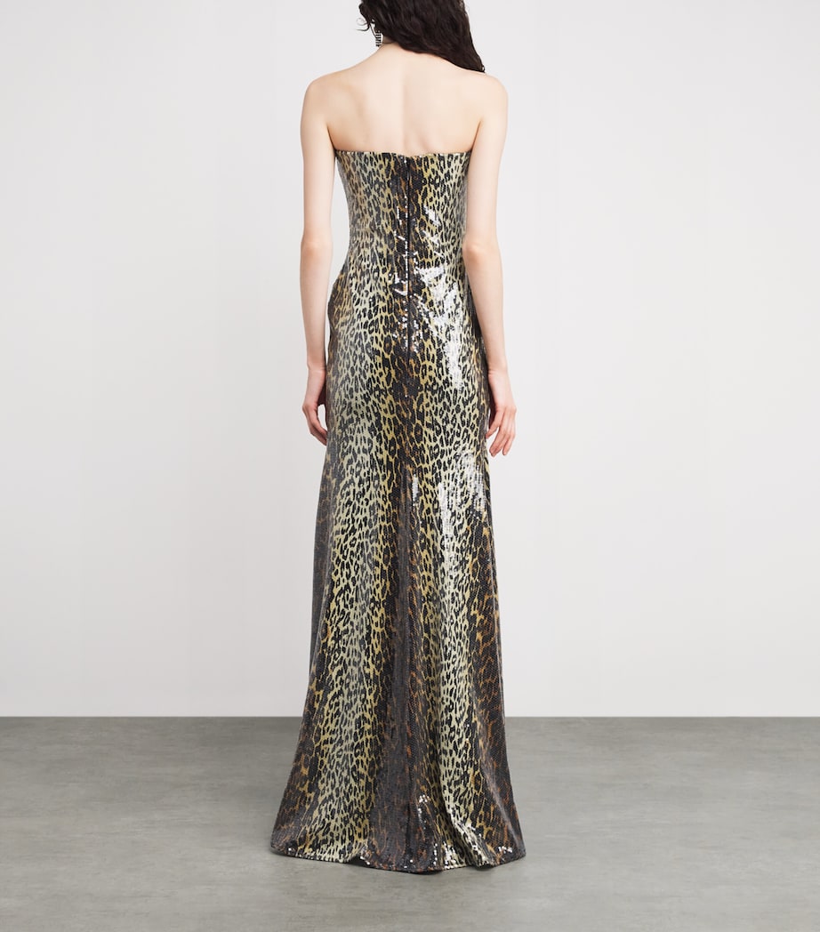 Sequinned Leopard Print Gown LEOPARD PRINT Image 3