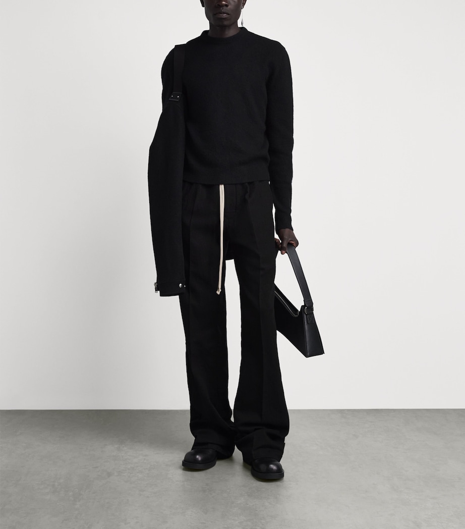 Rick Owens Mens Cotton-Wool Dietrich Sweatpants Black Image 2