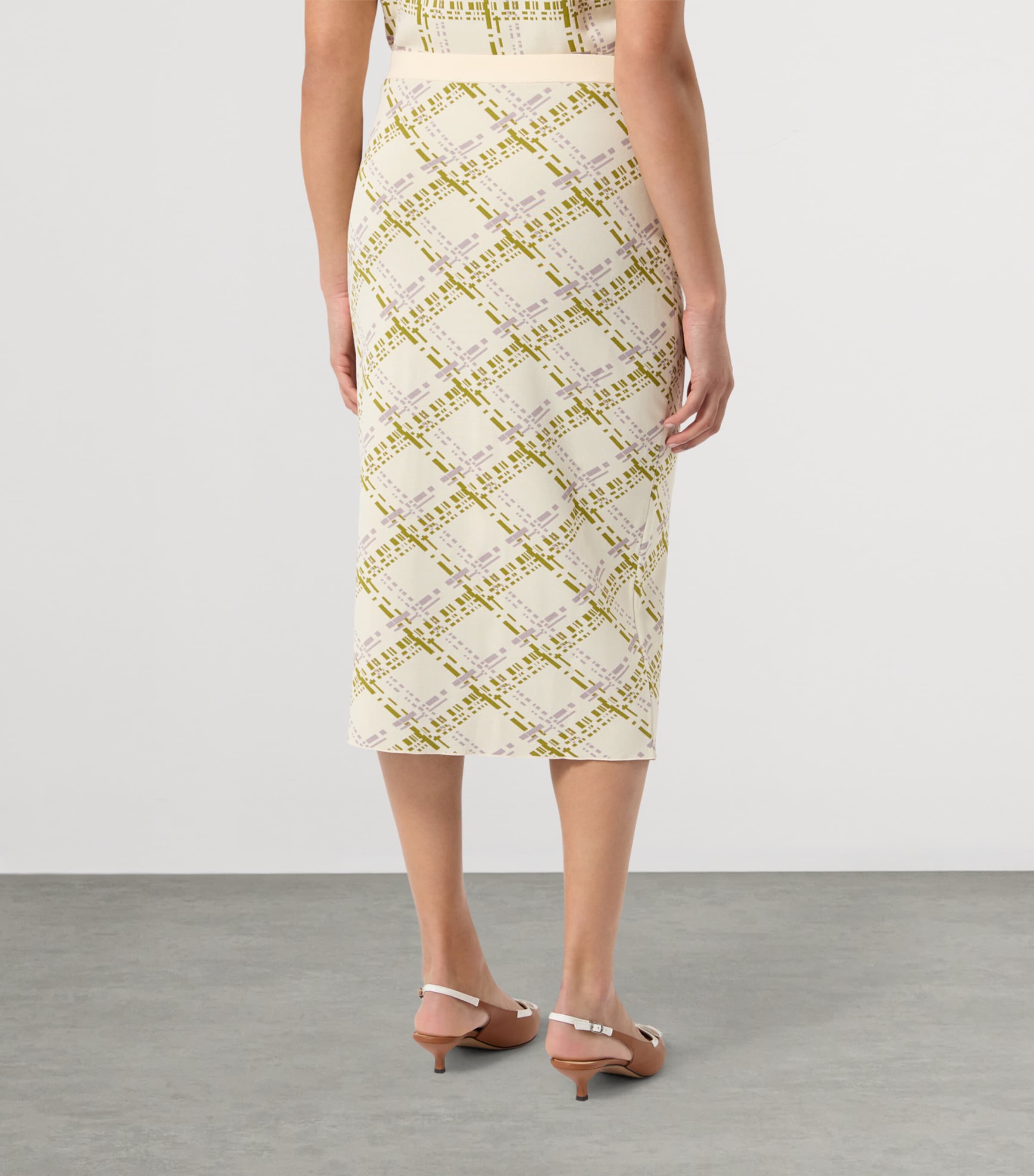 Marina Rinaldi Womens Jacquard Knit Midi Skirt Ivory Image 4