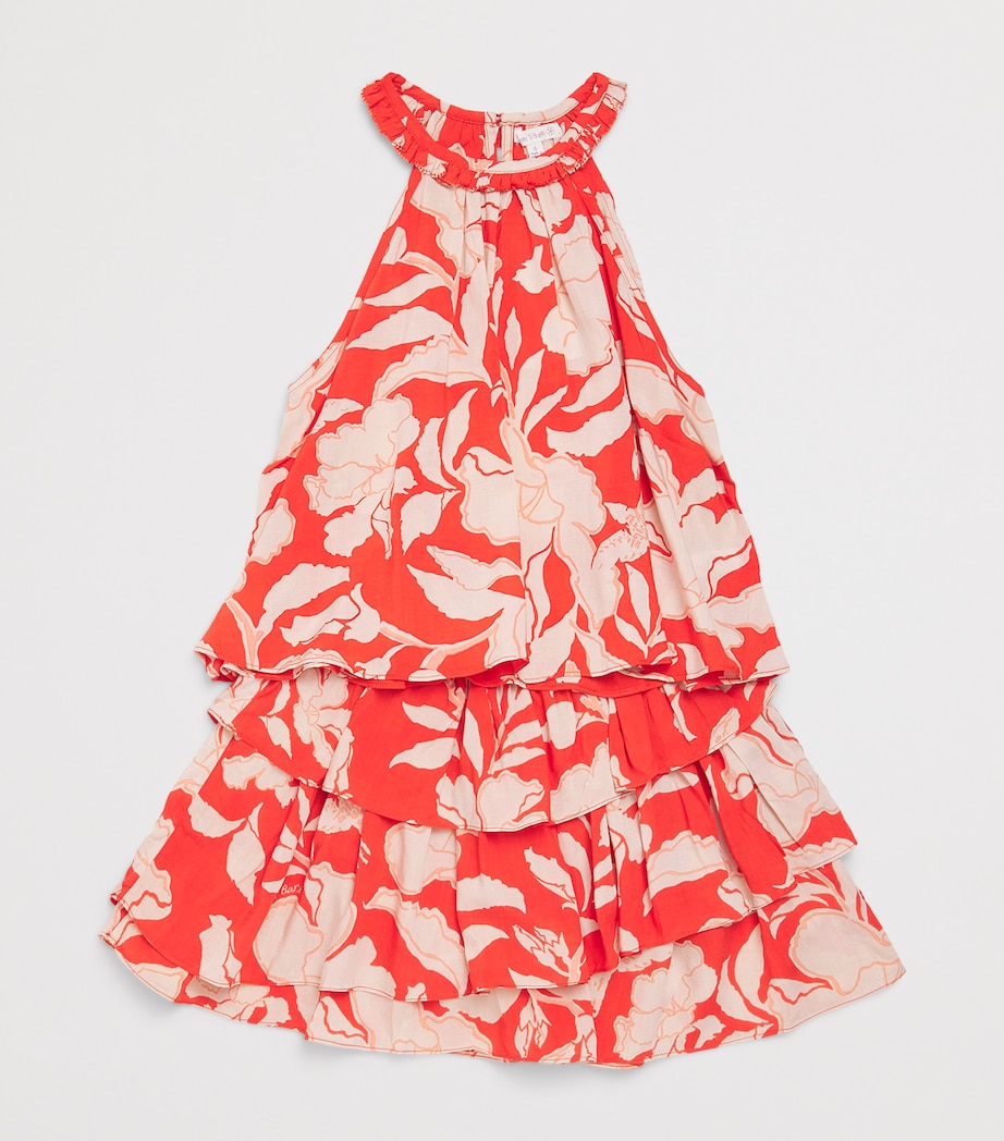 Poupette St Barth Kids Tiered Lilas Mini Skirt (4-10 Years) Coral Palm Beach Image 3