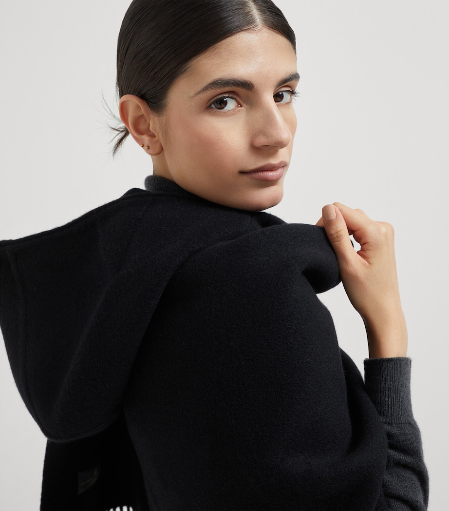 Wool-Cashmere Hood-Detail Scarf C101 Image 2