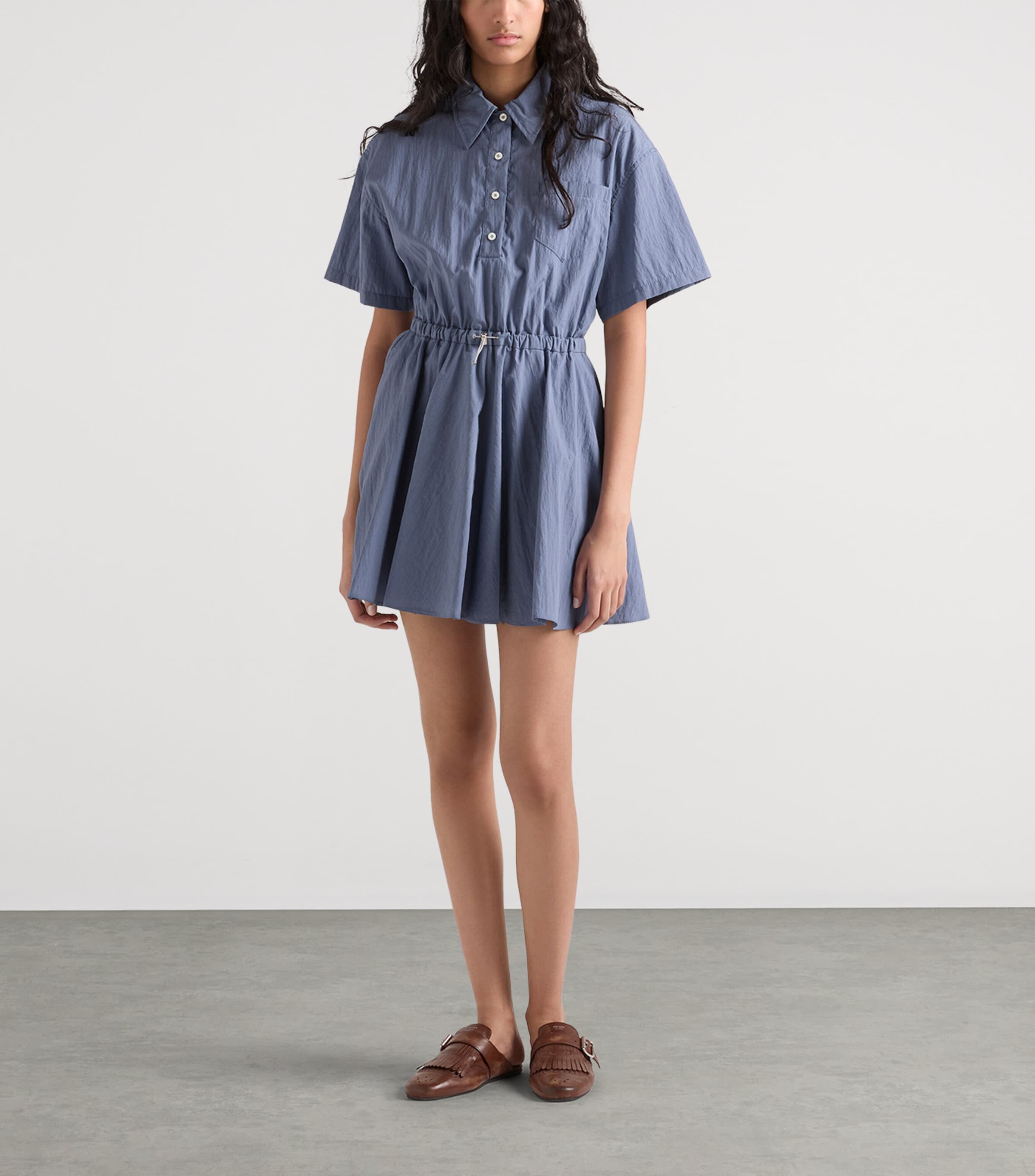 Prada Womens Cotton-Blend Technical Mini Dress Image 2