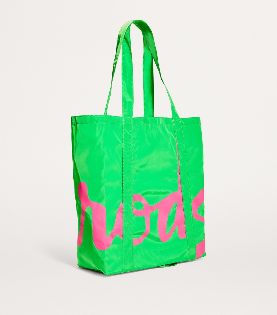 Logo Pocket Shopper Bag BRIGHT GREEN Image 2