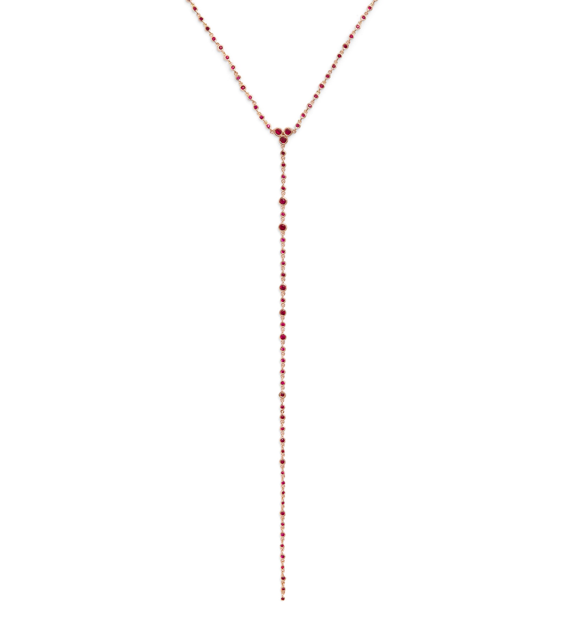 SHAY Rose Gold and Pink Sapphire Infinity Y Lariat Necklace Rose Gold Image 1