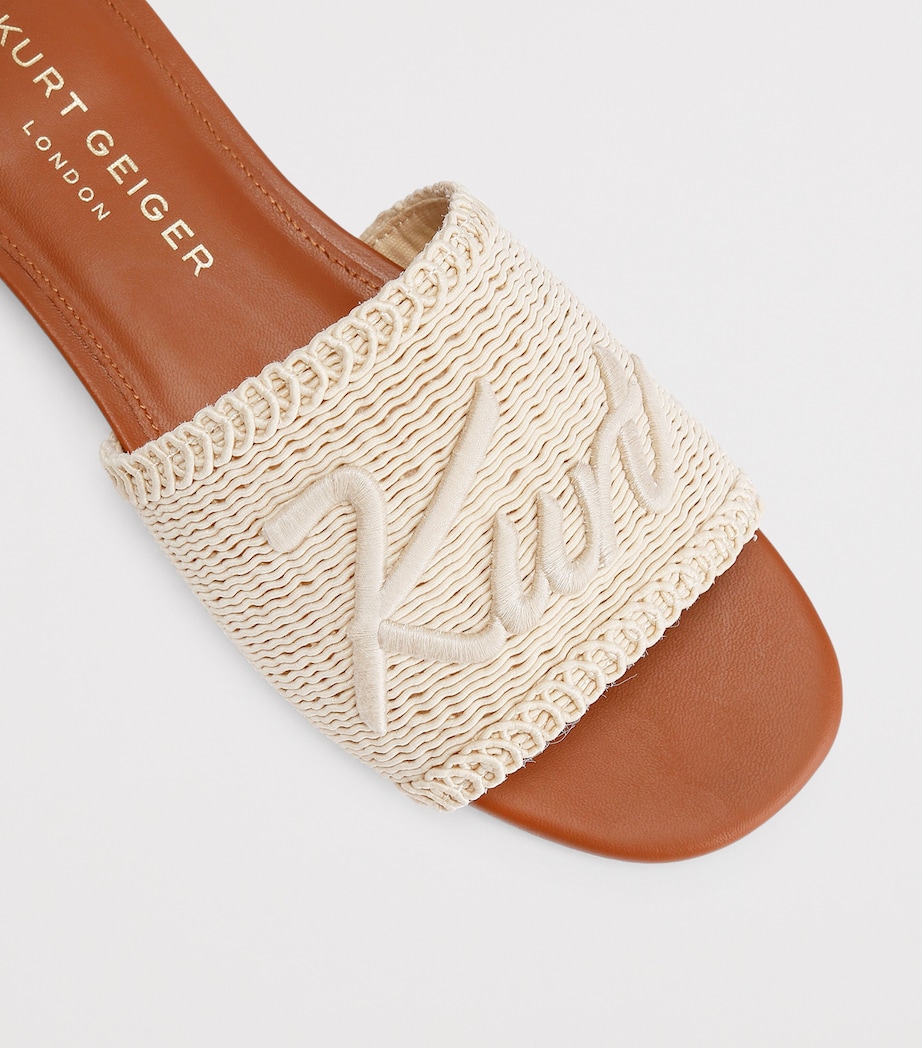 Kurt Geiger London Woven Logo Sandals Beige Image 2
