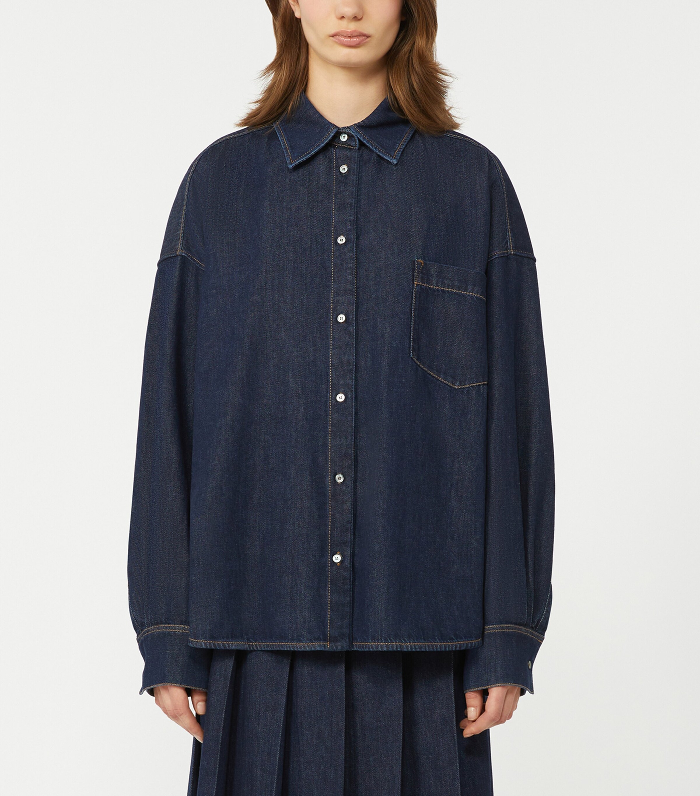 Weekend Max Mara Womens Relaxed Denim Shirt Navy Image 2