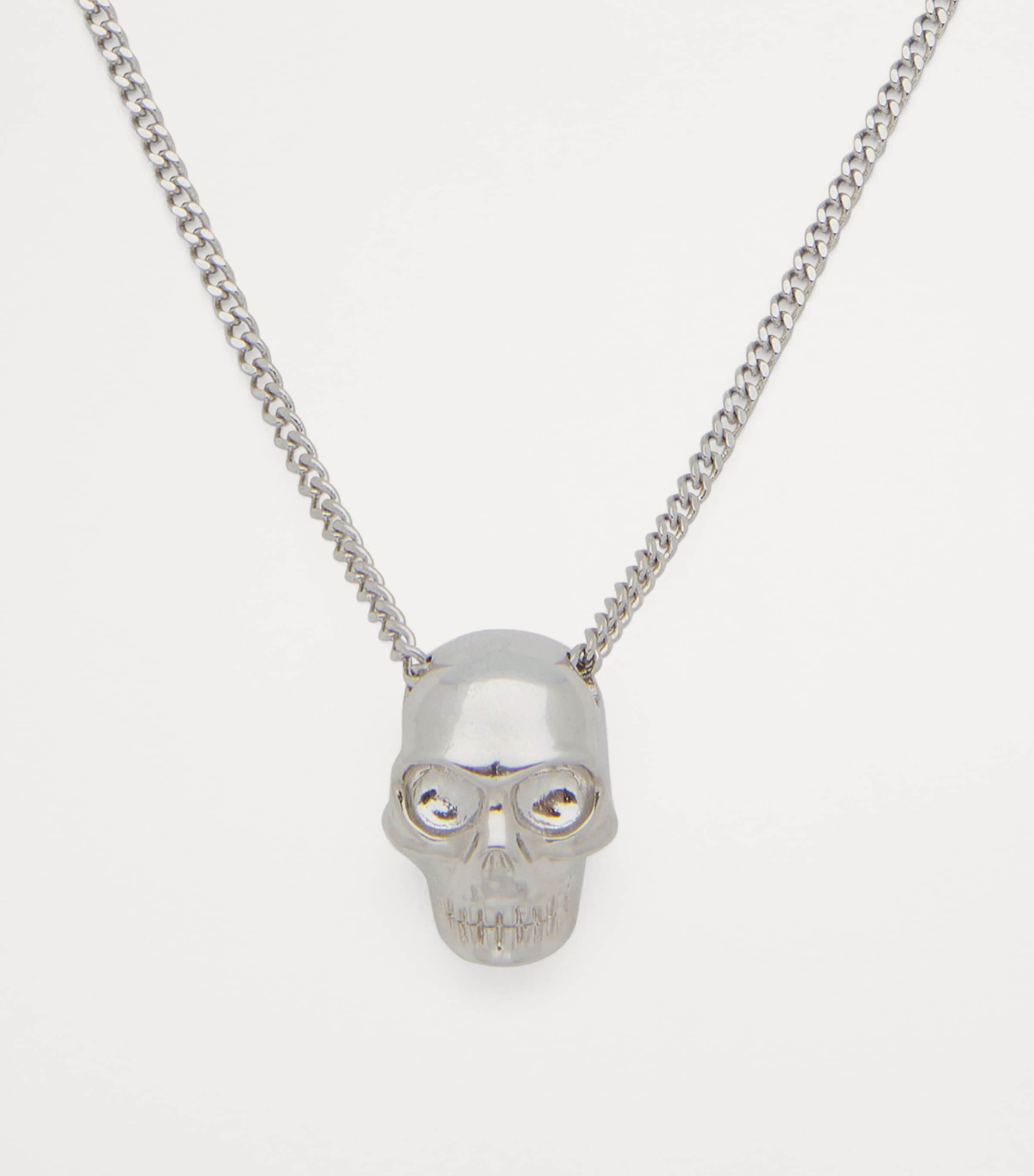 Palladium-Plated Skull Necklace 0926 Image 2