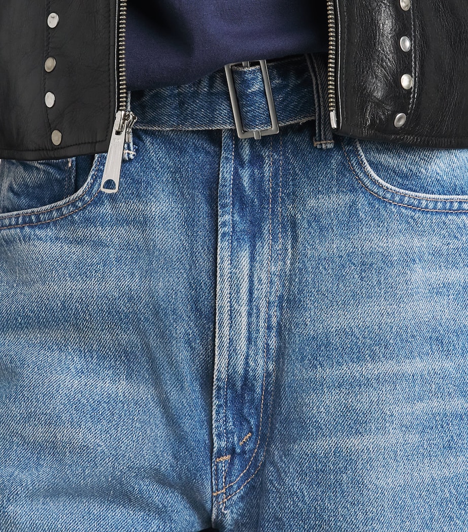 MOTHER Womens Belted The Spoonful Nerdy High-Rise Barrel Jeans Tootsie Image 3