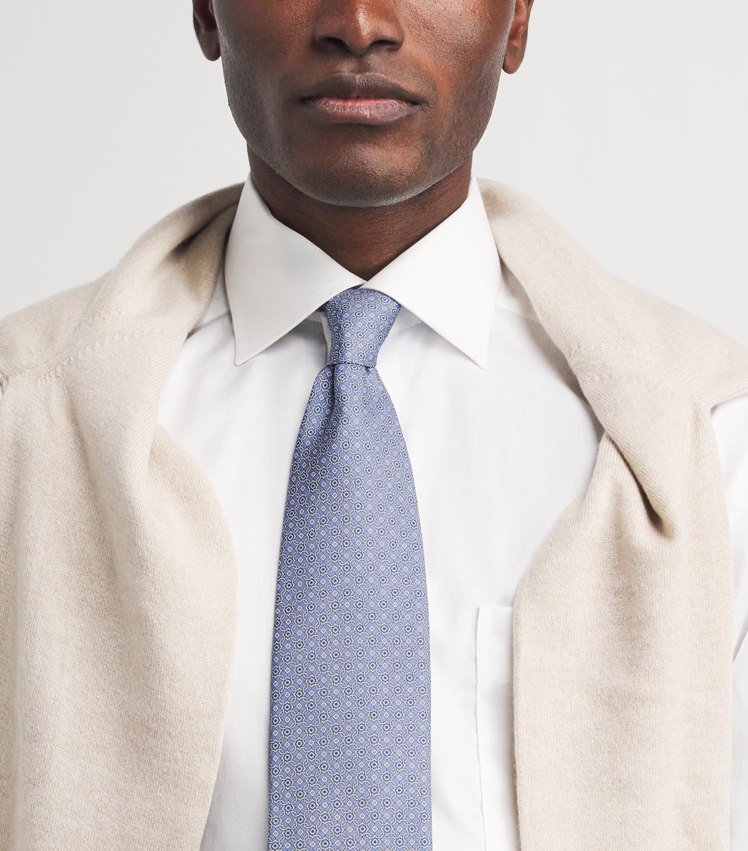Eton Silk Jacquard Tie Mid Purple Image 2