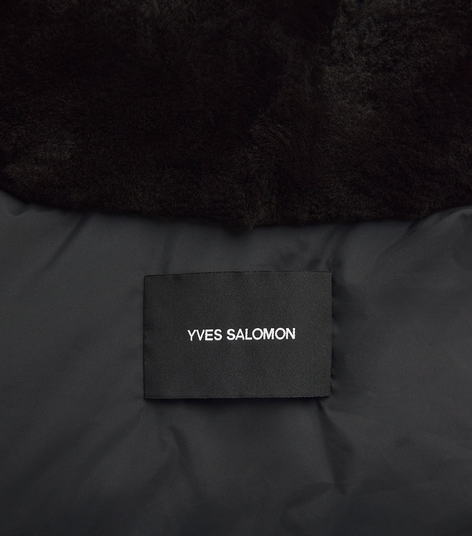 Wool-Silk Mink-Trim Puffer Jacket B0232 ANTHRACITE/MHO Image 5