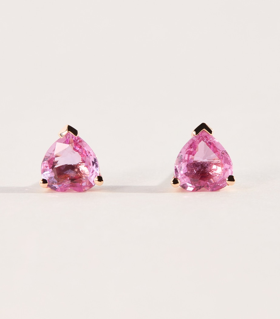 SHAY Rose Gold, Diamond and Sapphire Teardrop Halo Stud Earrings Rose Gold Image 1