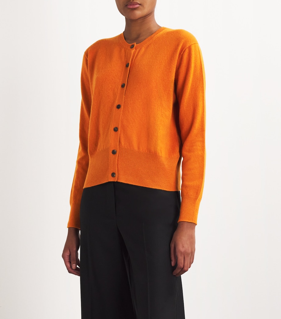 Johnstons Of Elgin Womens Cashmere Round-Neck Cardigan Burnt Orange Image 3