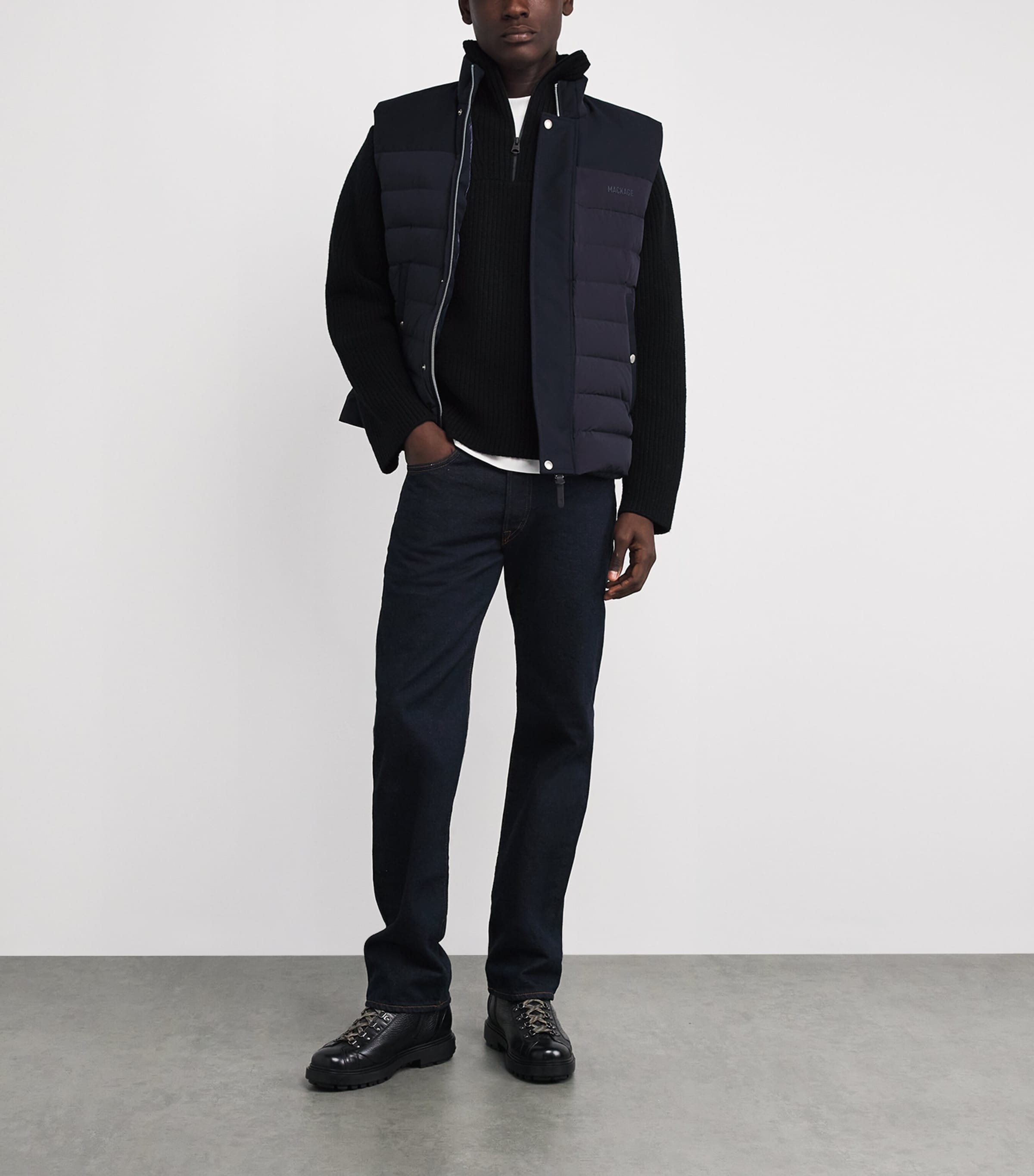 Wool Mario Quarter-Zip Sweater BLACK A Image 2