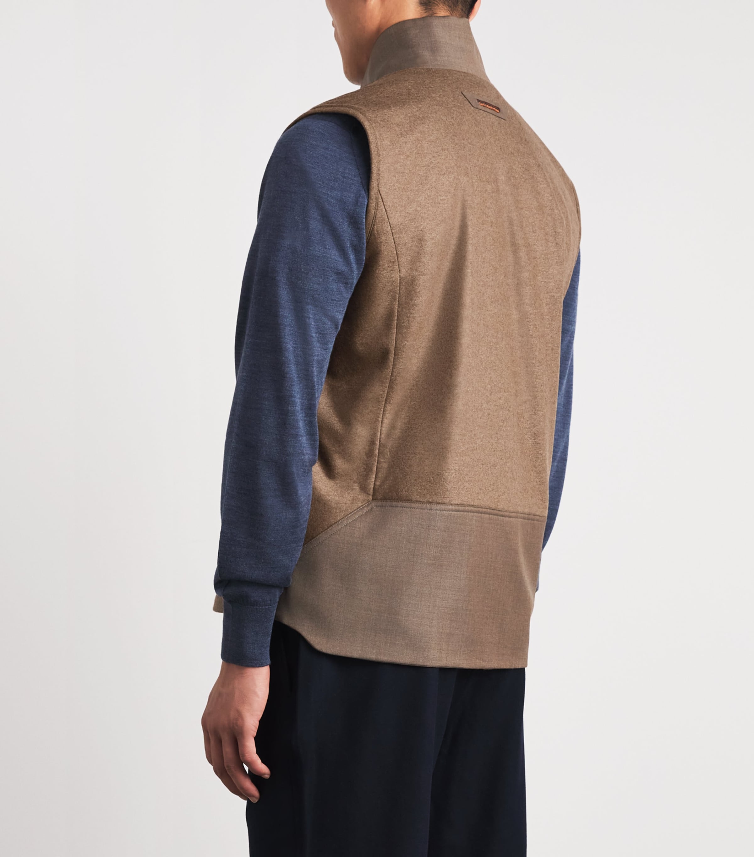 Sease Mens Virgin Wool-Cashmere Explorer Gilet Hazelnut Image 5