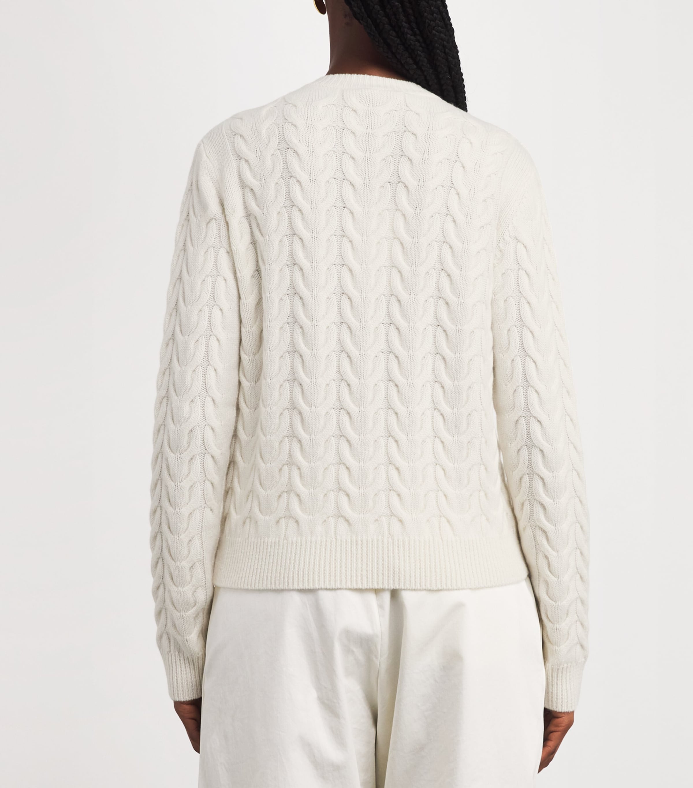 Cashmere Cable-Knit Sweater WHITE Image 4