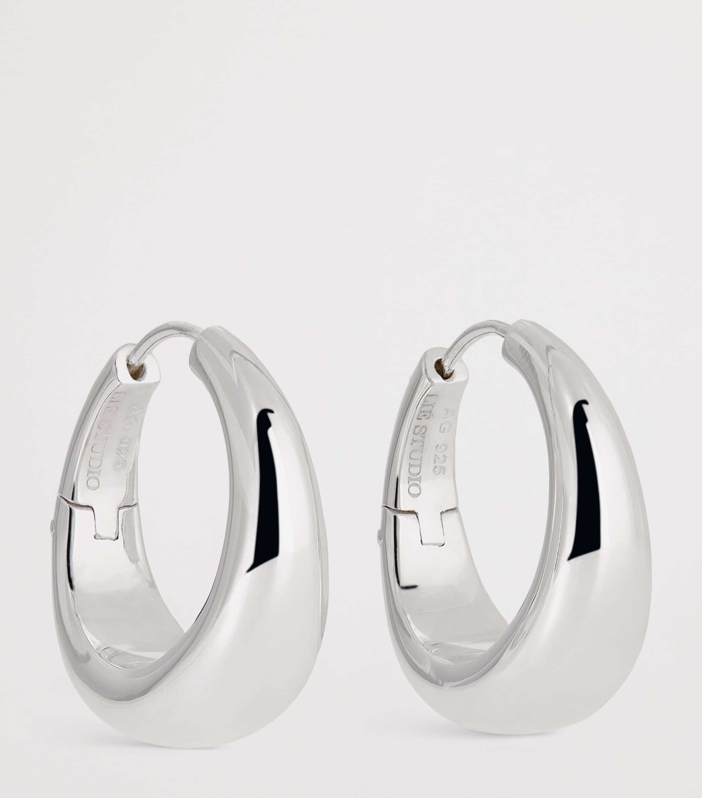 LIÉ STUDIO Sterling Silver The Andrea Hoop Earrings Silver Image 3