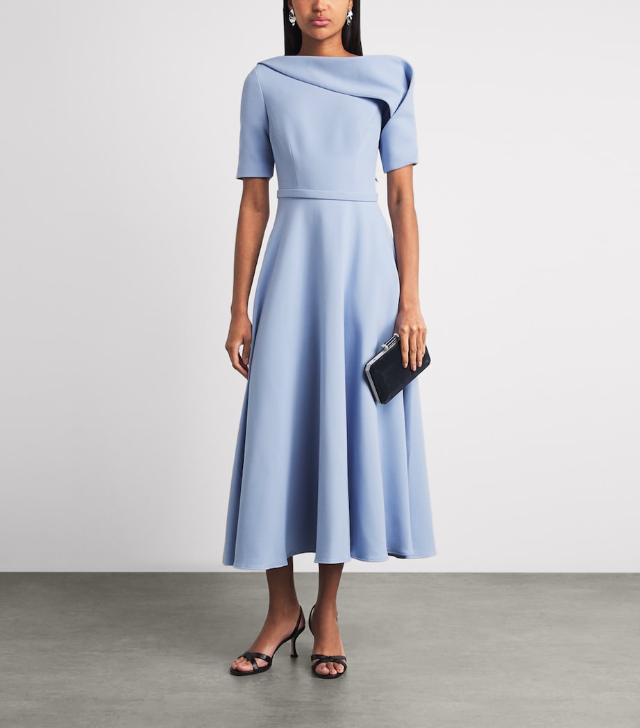 Safiyaa Womens Asymmetric Melinda Midi Dress Soft Sky Image 2