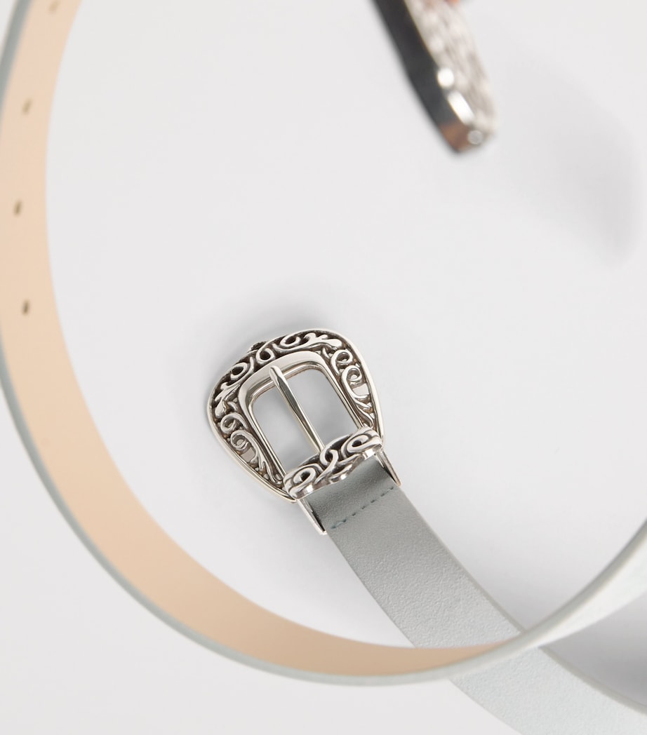 Eleventy Suede Texas-Buckle Belt Nuvola Image 5