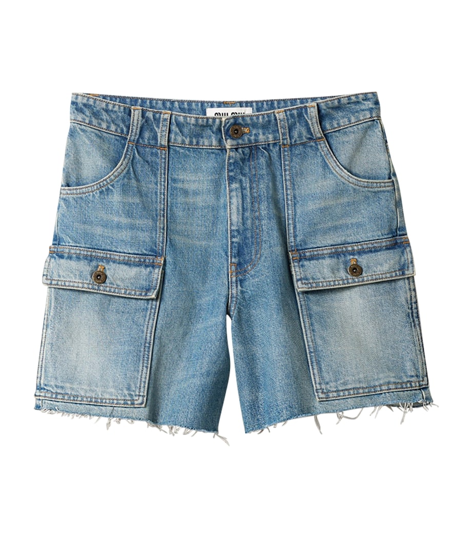 Miu Miu Womens Denim Bermuda Shorts Image 1