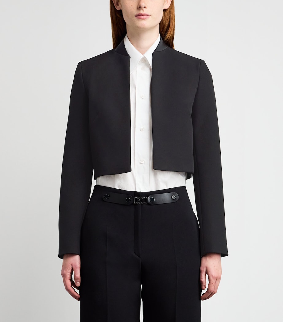 Stretch-Sable Cropped Jacket BLACK Image 3