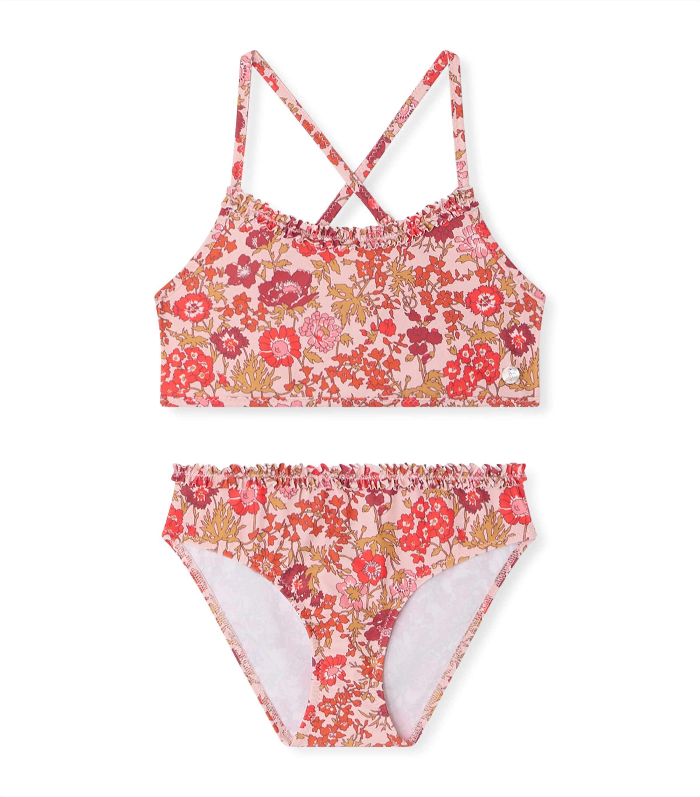 Bonpoint Floral Bikini (10-14 Years) Fleurs Rose Image 1