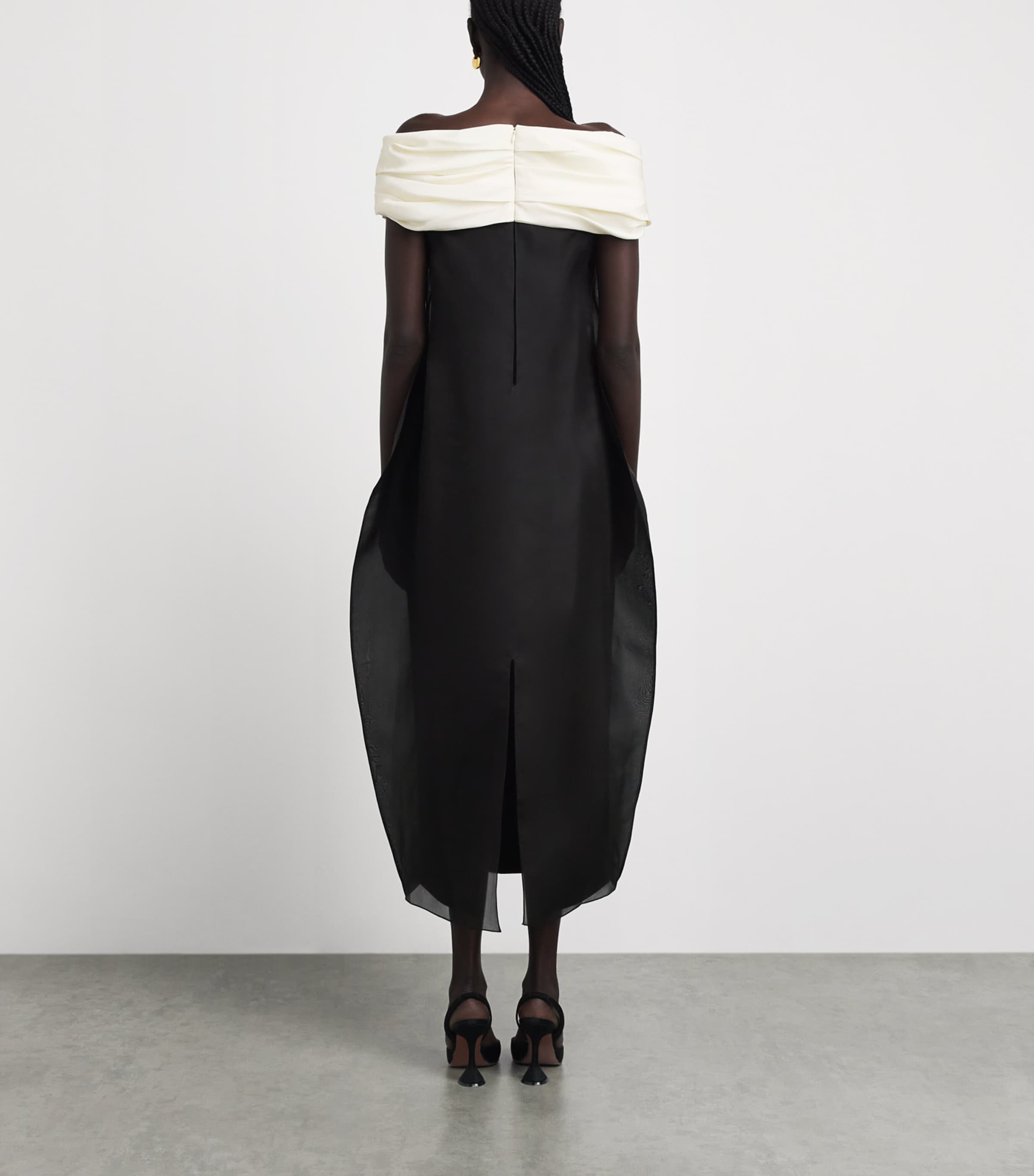 Voranida Womens Silk Loom Midi Dress Black Image 4