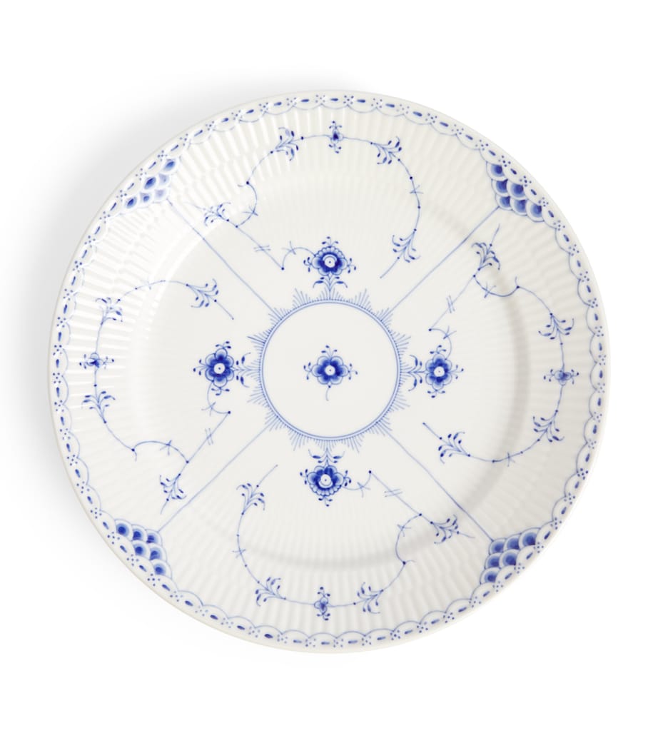 Blue Fluted Half Lace Plate (27cm) BLUE Image 1