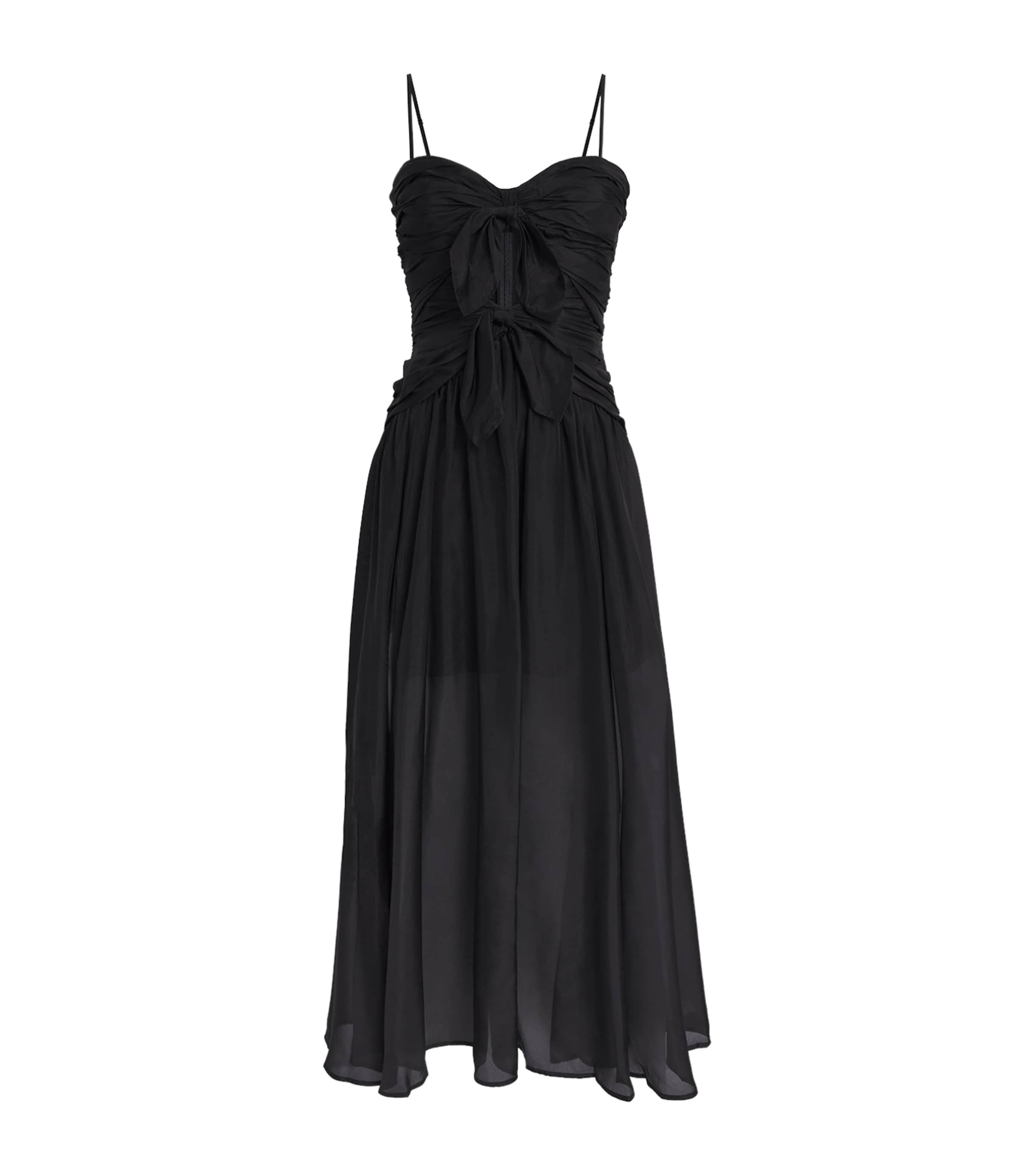 Zimmermann Silk Aster Midi Dress Blk Black