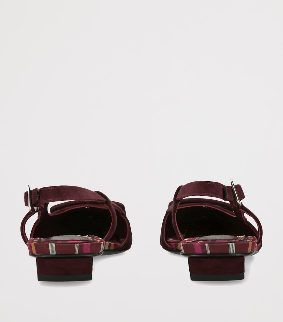 Roger Vivier Suede Belle Vivier Slingback Pumps 25 Wine Image 4