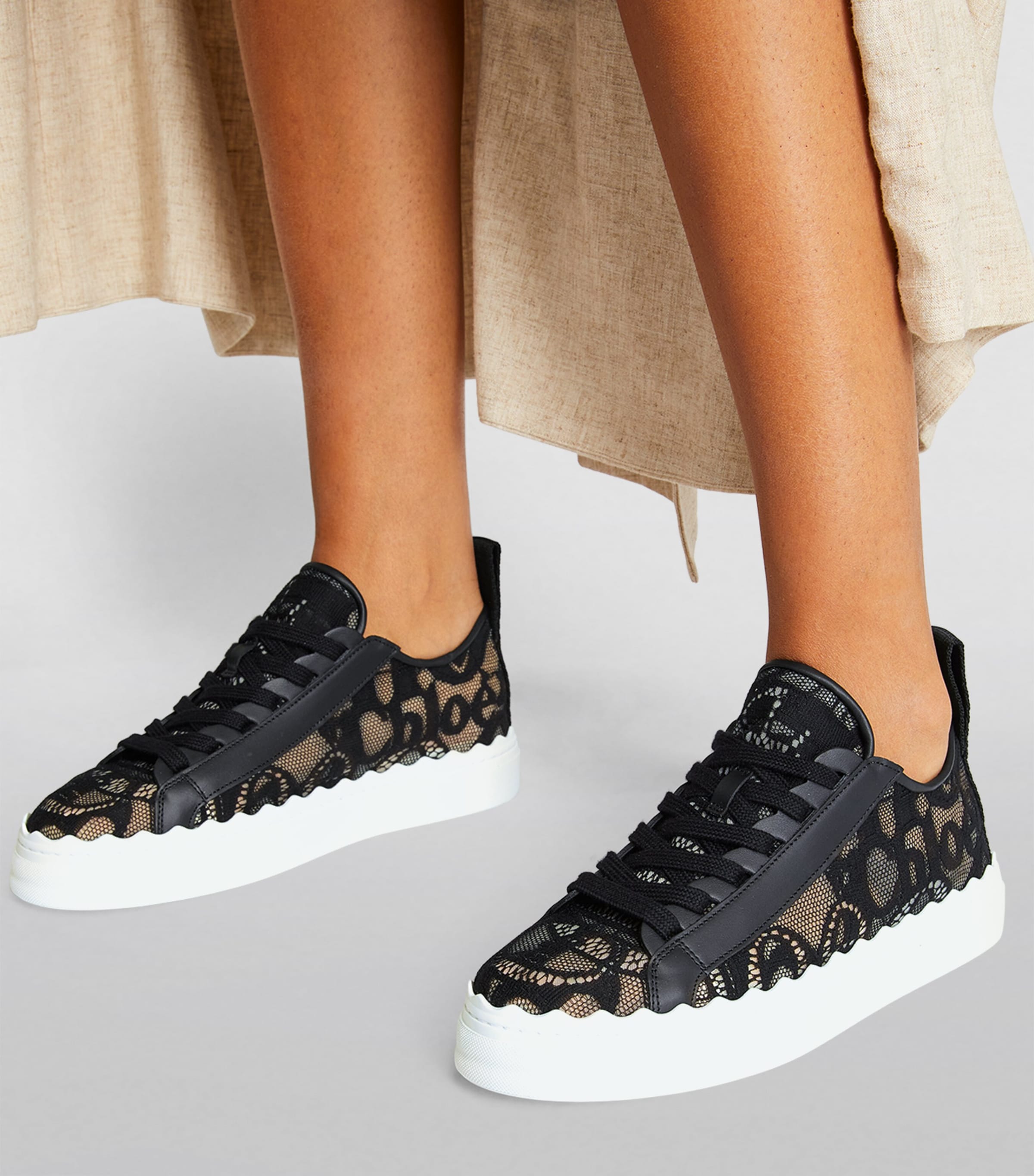 Chloé Lace Lauren Sneakers | Harrods UK
