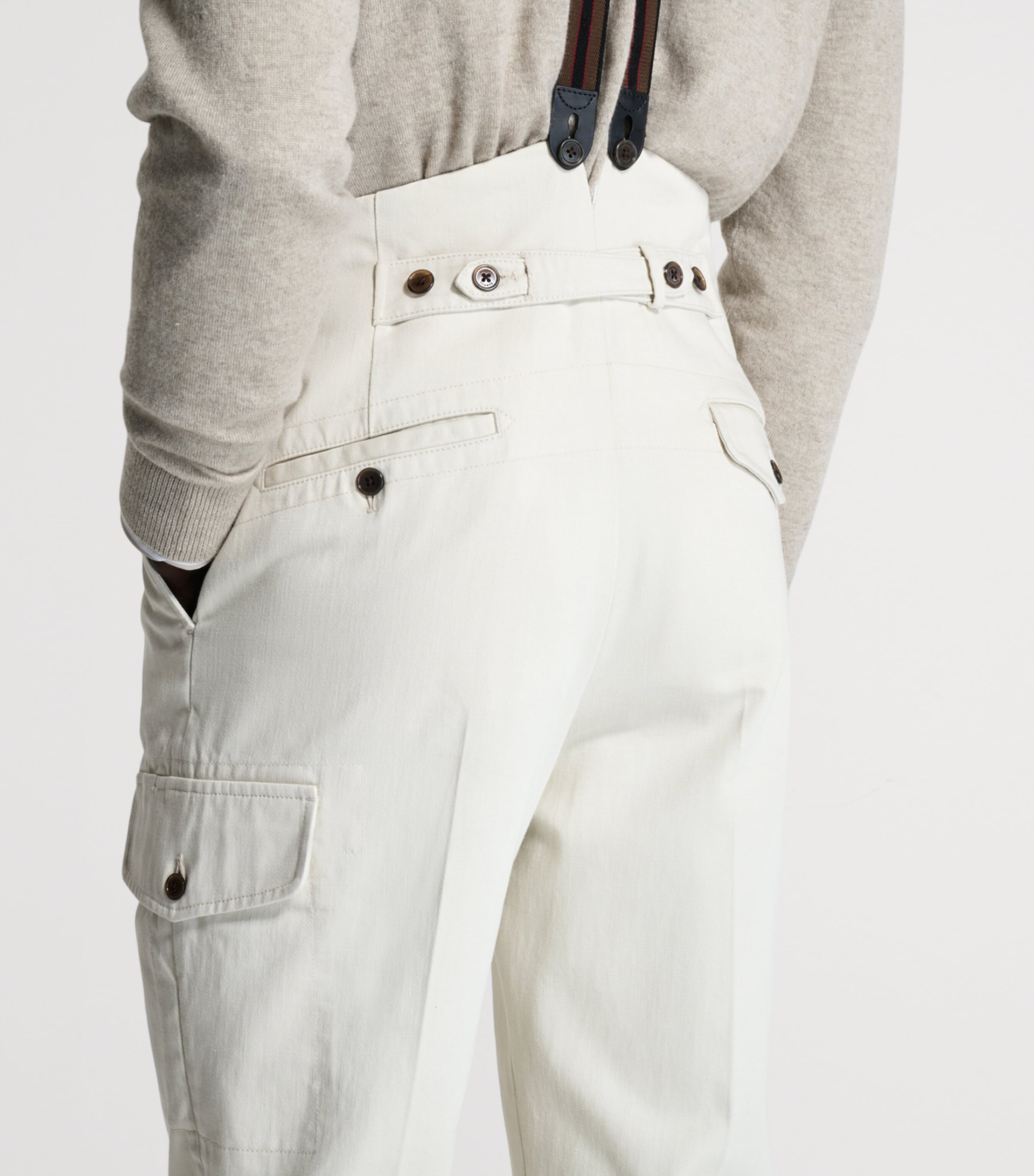 Dunhill Mens Cotton Double-Pleat Chinos Image 6