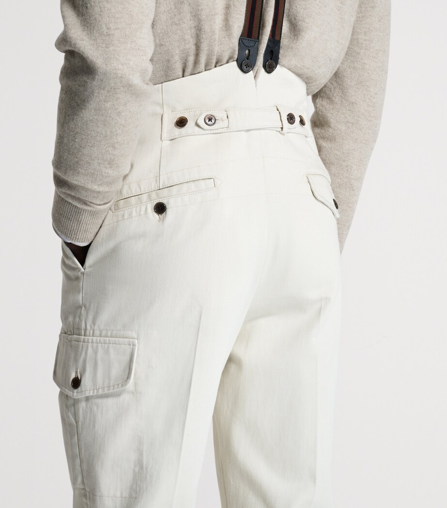 Dunhill Mens Cotton Double-Pleat Chinos Image 6