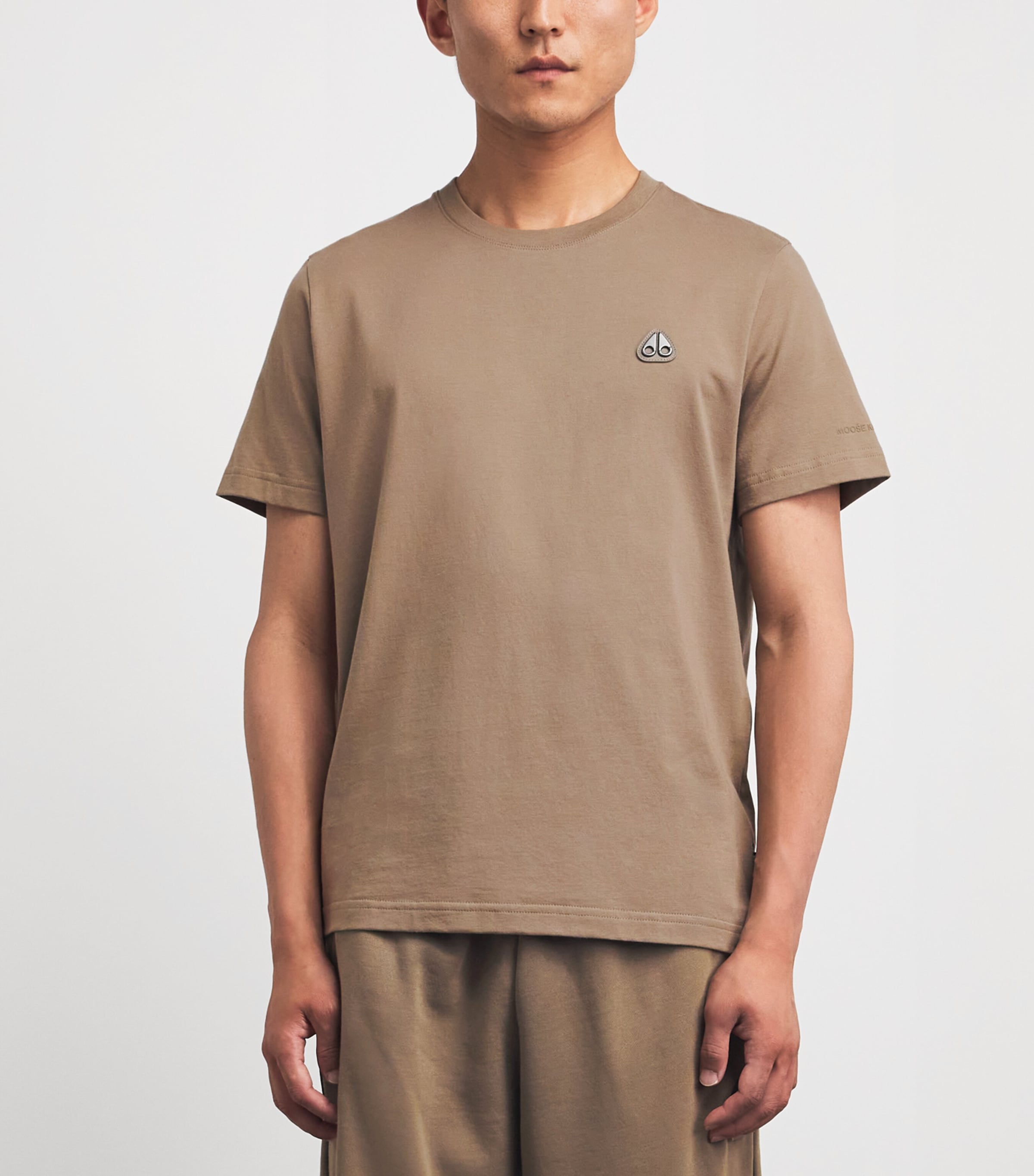 Moose Knuckles Mens Cotton Crescent T-Shirt Ashen Image 4