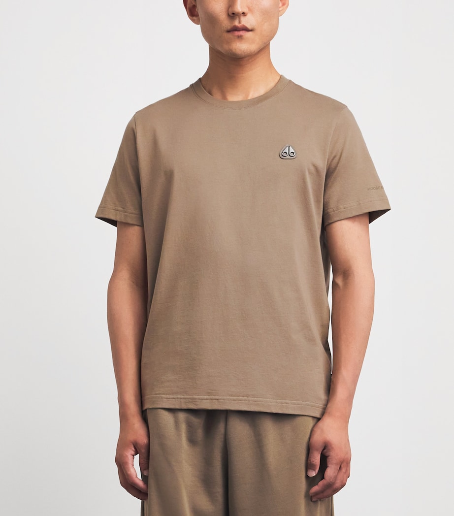 Moose Knuckles Mens Cotton Crescent T-Shirt Ashen Image 4