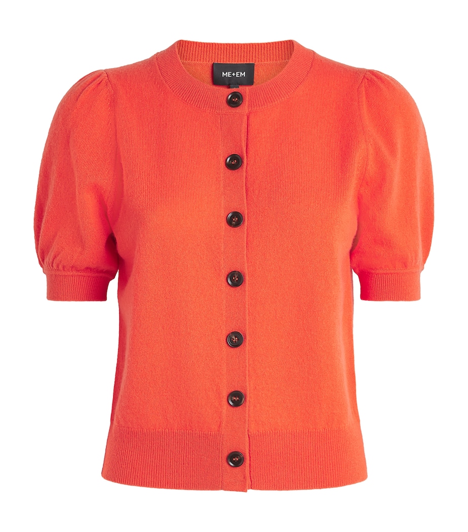 ME+EM Womens Cashmere Cardigan Nectarine Orange Image 1