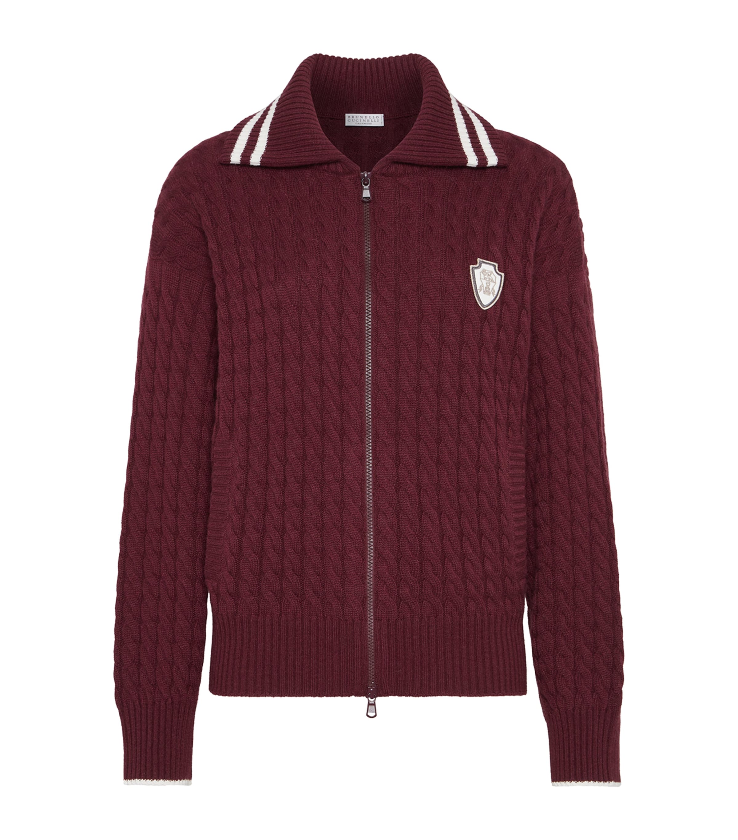 Brunello Cucinelli Cashmere Zip-up Cardigan In Red