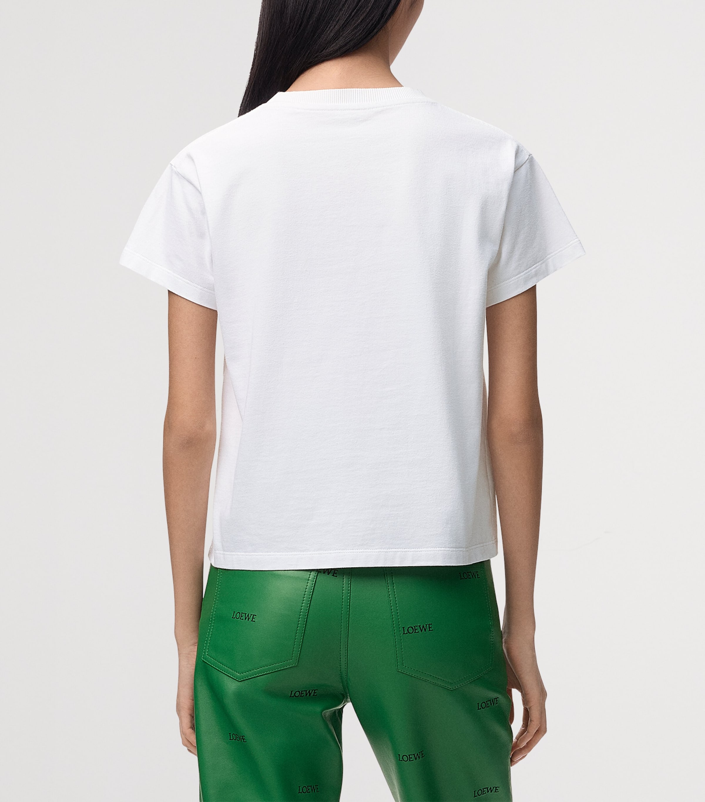 LOEWE Womens Stretch-Cotton Polaroid T-Shirt White Image 4